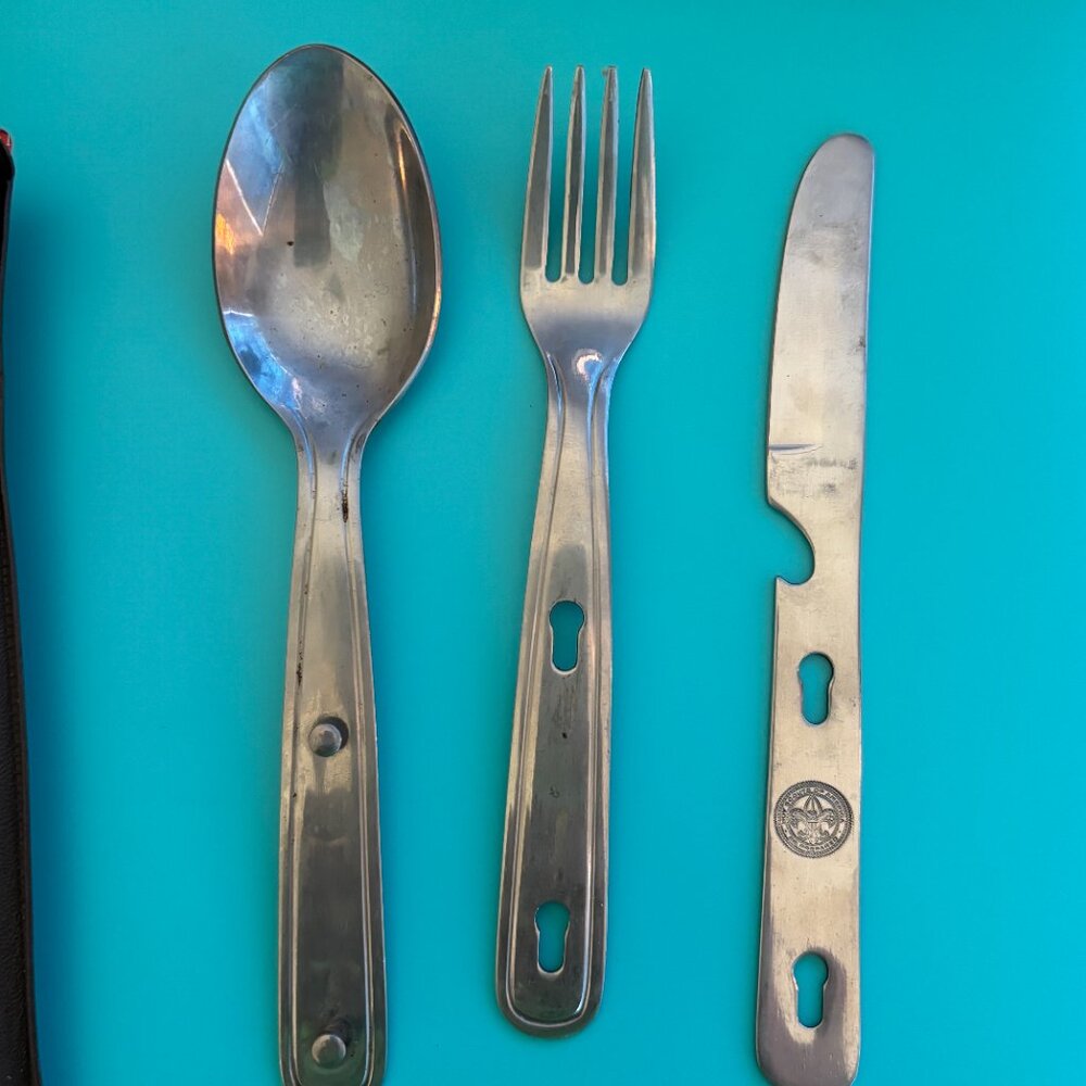 Vintage Boy Scout cutlery set